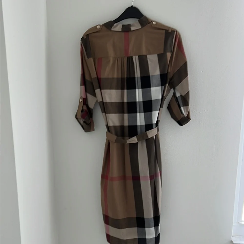 Burberry Women's Plaid Dress - Brown and Black - Picture 8 of 13